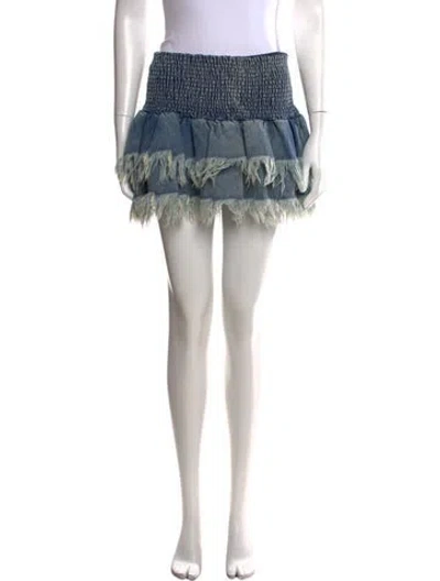 Pre-owned Ser.o.ya Distressed Accents Mini Skirt In Blue
