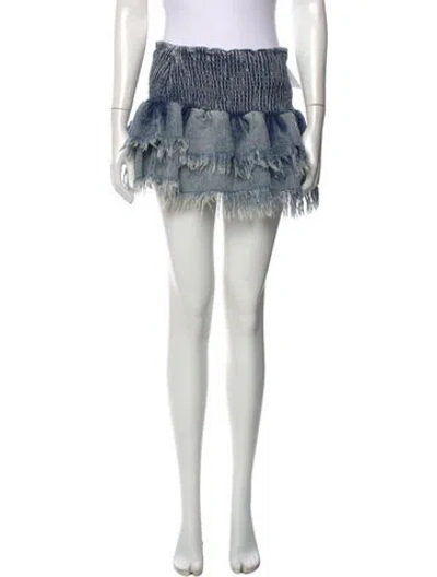 Pre-owned Ser.o.ya Distressed Accents Mini Skirt In Blue