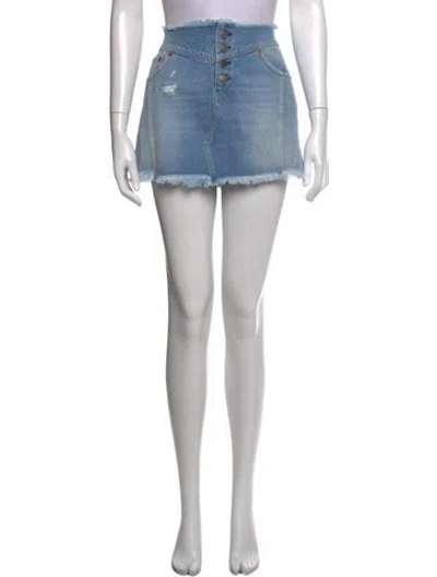 Pre-owned Ser.o.ya Distressed Accents Mini Skirt In Blue