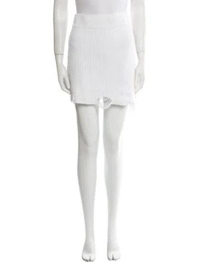 Pre-owned Ser.o.ya Distressed Accents Mini Skirt In White
