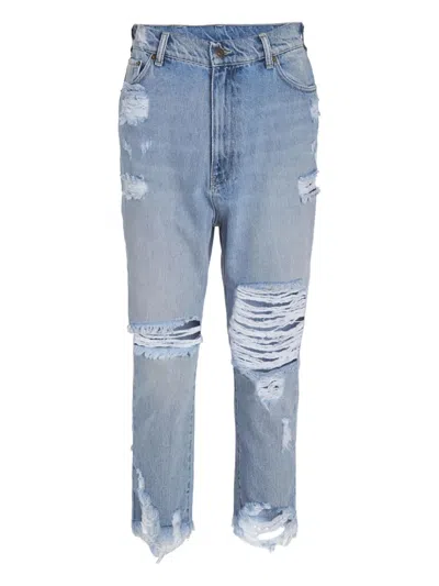 Ser.o.ya Distressed Frayed Trousers In Blue