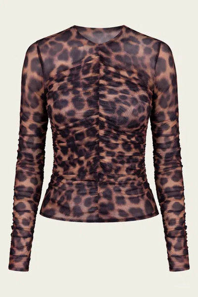 Ser.o.ya Eirlys Mesh Top In Jaguar In Animal Print