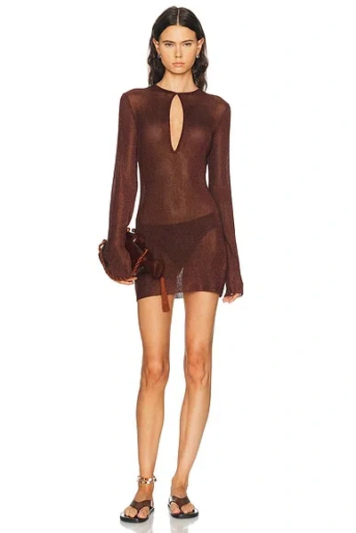 Ser.o.ya Emeri Metallic Dress In Brown