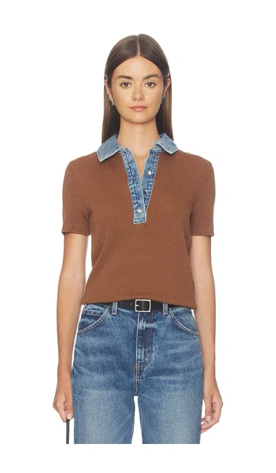Ser.o.ya Erika Knit Top In Brown