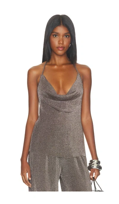 Ser.o.ya Esmerelda  メタリックニットトップ In Gray