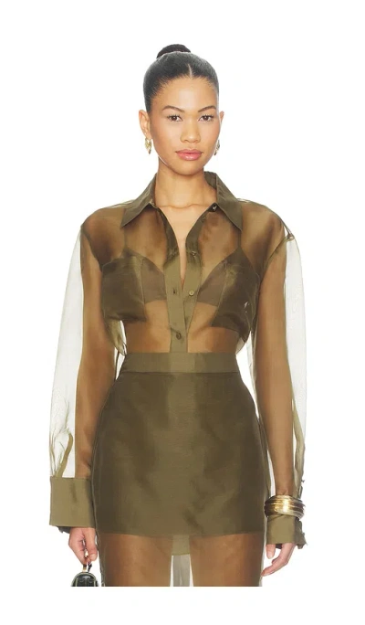 Ser.o.ya Estella Silk Top In Green