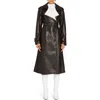 Ser.o.ya Estelle Vegan Leather Trench Coat In Ash Brown