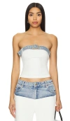 Ser.o.ya Etta Top In White & Coastline