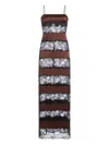 Ser.o.ya Faye Lace-insert Satin Maxi Dress In Brown