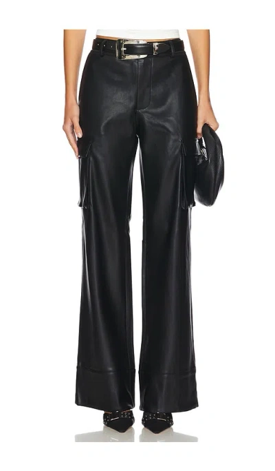 Ser.o.ya Fifer Faux Leather Low Rise Cargo Pant In Black