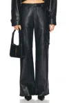Ser.o.ya Fifer Vegan Leather Low Rise Cargo Pant In Black