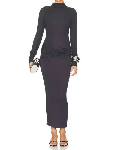 Ser.o.ya Fina Tea Length Dress In Charcoal In Blue
