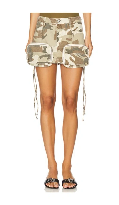 Ser.o.ya Finn Low Rise Cargo Skirt In Desert Camo