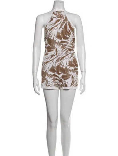 Pre-owned Ser.o.ya Floral Print Halterneck Romper In Multicolor