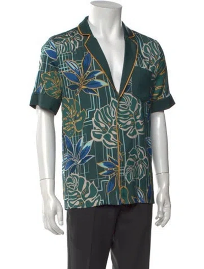Pre-owned Ser.o.ya Floral Print Lounge Top In Green