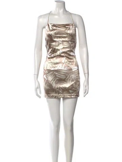 Pre-owned Ser.o.ya Floral Print Mini Dress In Neutral