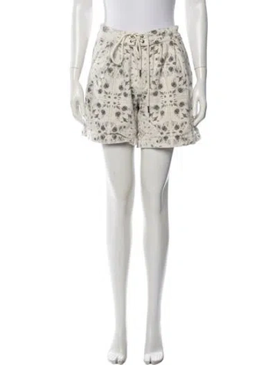 Pre-owned Ser.o.ya Floral Print Mini Shorts In Neutrals