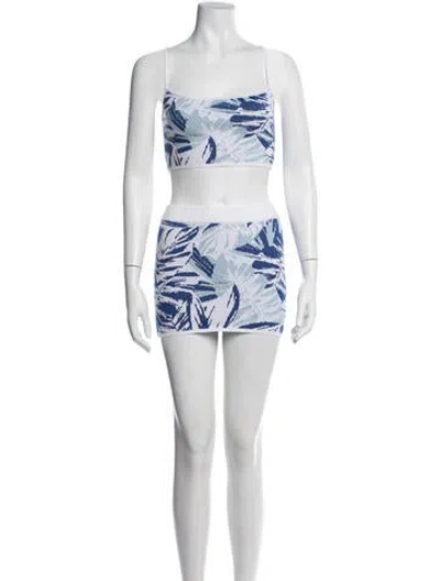 Pre-owned Ser.o.ya Floral Print Skirt Set In White