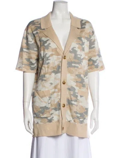 Pre-owned Ser.o.ya Floral Print V-neck Sweater In Neutral