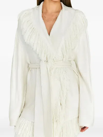 Ser.o.ya Fringed Belted Cardigan In White