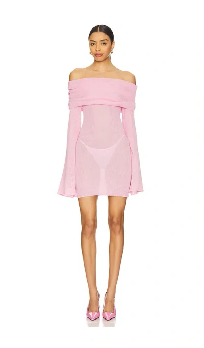 Ser.o.ya Galli Rib Knit Mini Dress In Ballet Pink