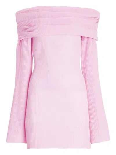 Ser.o.ya Galli Rib Knit Mini Dress In Ballet Pink