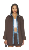 Ser.o.ya Gill Oversized Button-front Shirt In Brown