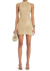 Ser.o.ya Gio Metallic Knit Mini Dress In Brown