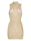 Ser.o.ya Gio Metallic Knit Mini Dress In Neutral