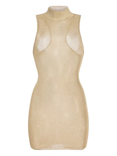 SER.O.YA GIO METALLIC MINI DRESS