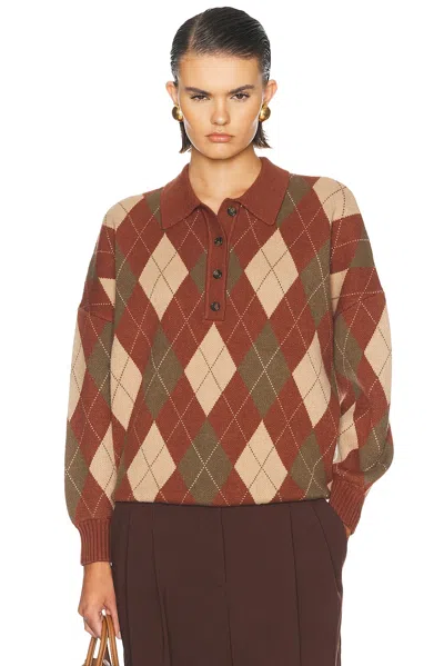 Ser.o.ya Glindy Sweater In Copper Clay Argyle