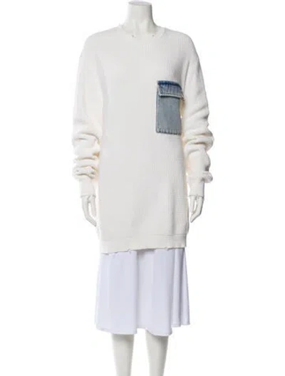Pre-owned Ser.o.ya Graphic Print Crew Neck Sweater In White