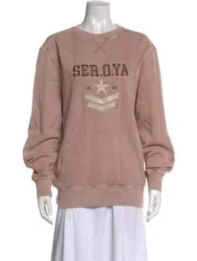 Pre-owned Ser.o.ya Graphic Print Crew Neck Sweatshirt In Neutral