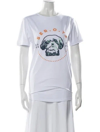 Pre-owned Ser.o.ya Graphic Print Crew Neck T-shirt In White