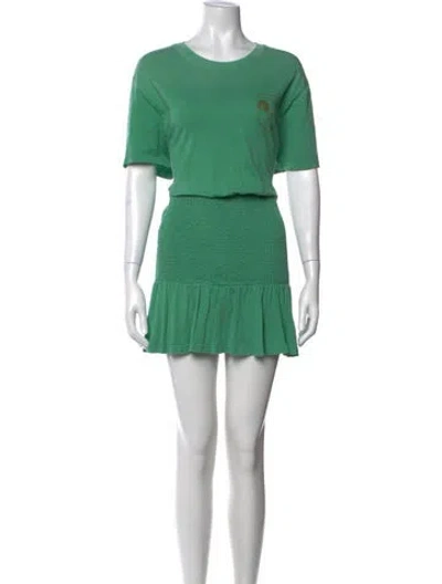 Pre-owned Ser.o.ya Graphic Print Mini Dress In Green