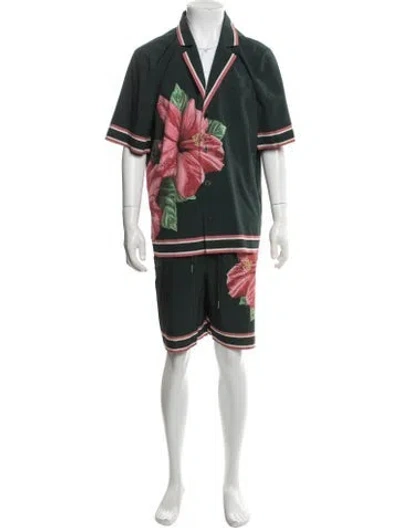 Pre-owned Ser.o.ya Graphic Print Pajama Set In Green