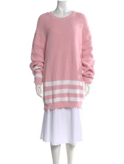 Pre-owned Ser.o.ya Graphic Print Scoop Neck Sweater In Pink