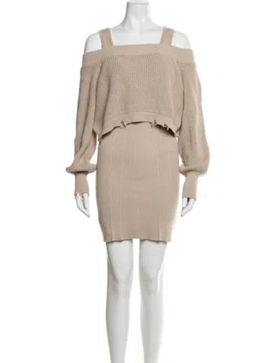 Pre-owned Ser.o.ya Grosgrain Trim Dress Set In Neutral