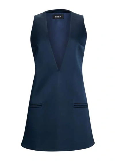 Ser.o.ya Hadley Satin A Line Dress In Sapphire