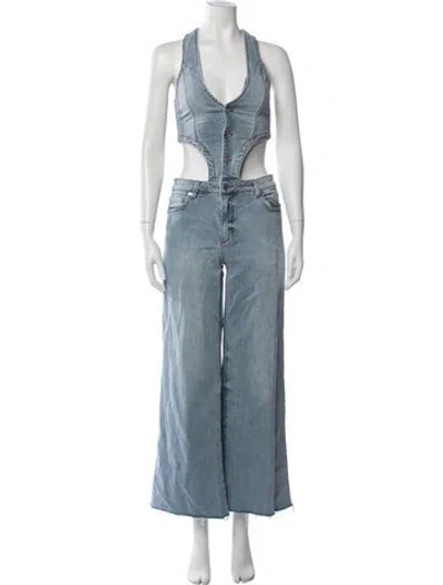 Pre-owned Ser.o.ya Halterneck Jumpsuit In Blue