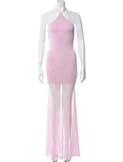 Pre-owned Ser.o.ya Halterneck Long Dress W/ Tags In Pink