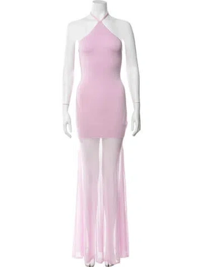 Pre-owned Ser.o.ya Halterneck Long Dress W/ Tags In Pink