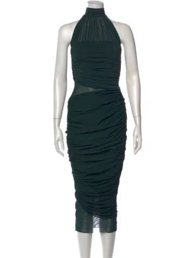 Pre-owned Ser.o.ya Halterneck Midi Length Dress In Green
