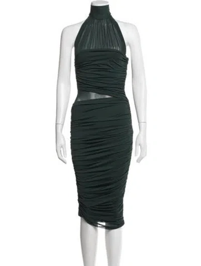 Pre-owned Ser.o.ya Halterneck Midi Length Dress In Green