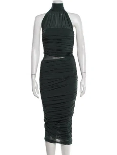 Pre-owned Ser.o.ya Halterneck Midi Length Dress In Green