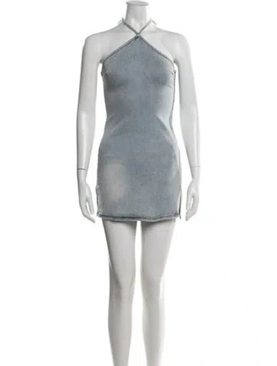 Pre-owned Ser.o.ya Halterneck Mini Dress In Blue
