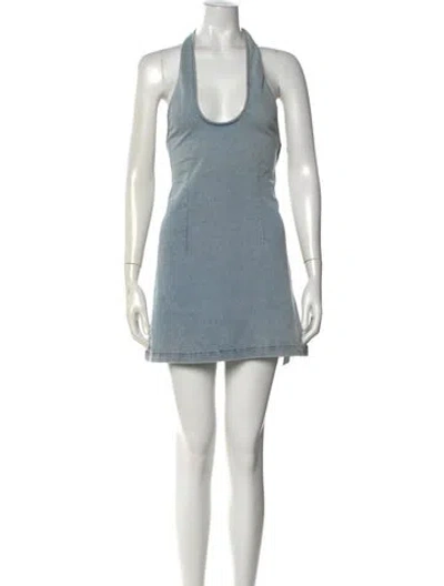 Pre-owned Ser.o.ya Halterneck Mini Dress In Blue