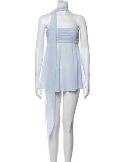 Pre-owned Ser.o.ya Halterneck Mini Dress In Blue