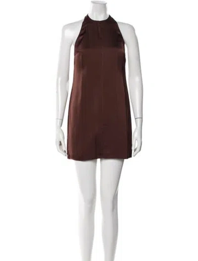 Pre-owned Ser.o.ya Halterneck Mini Dress In Brown