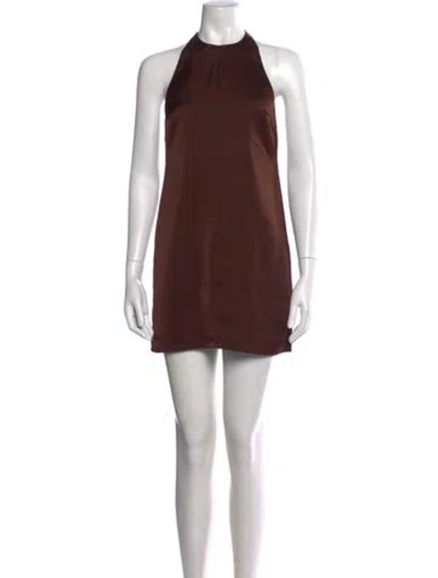 Pre-owned Ser.o.ya Halterneck Mini Dress In Brown